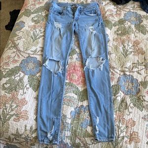 Distressed Light Wash Skinny Jeans